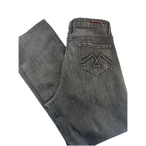 Vigoss Jeans Womens Plus Size 15/16Black Acid Wash Ace Straight Denim